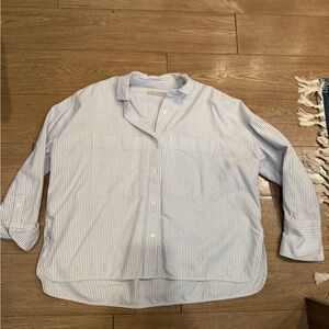 Everlane Blue and White Striped Boxy Crop